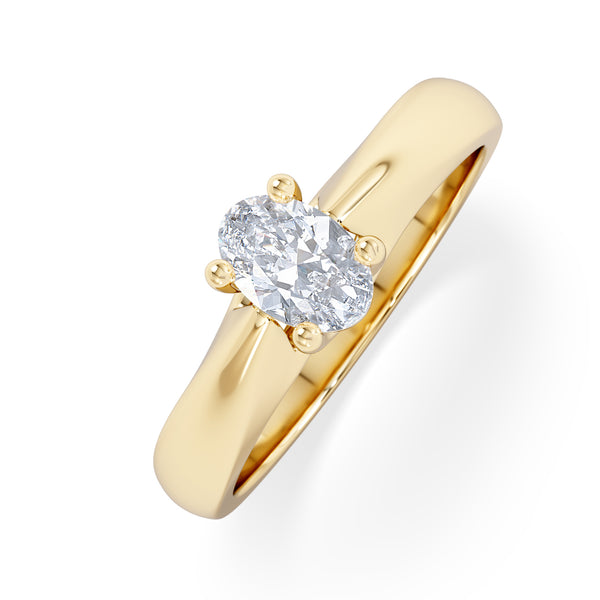 Naomi Oval Cut Lab Diamond Engagement Ring 0.50ct H/SI in 9k Gold